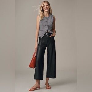 Anthropologie Maeve Colette Faux Vegan Leather Pants 24P 24 Petite $148